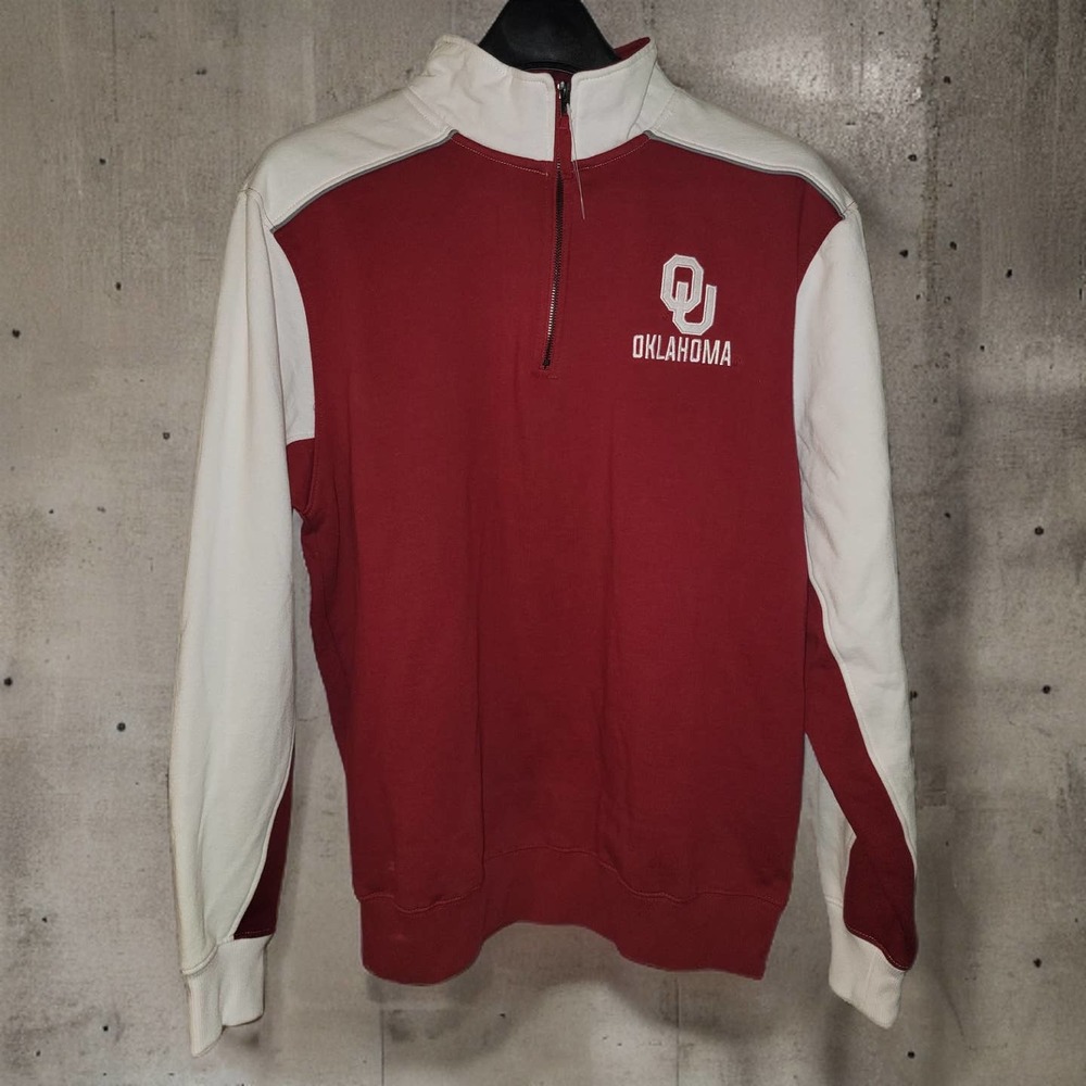 Oklahoma University Sooners 1/4 Zip Pullover - XL - Like New BOOMER SOONER